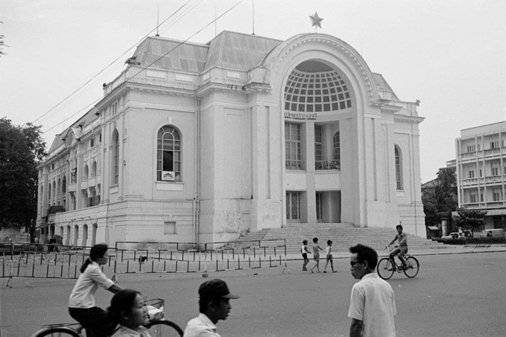 This image shows the Saigon Opera House during its time as the Congress House, before being restored in 1975 to its original function as a cultural venue